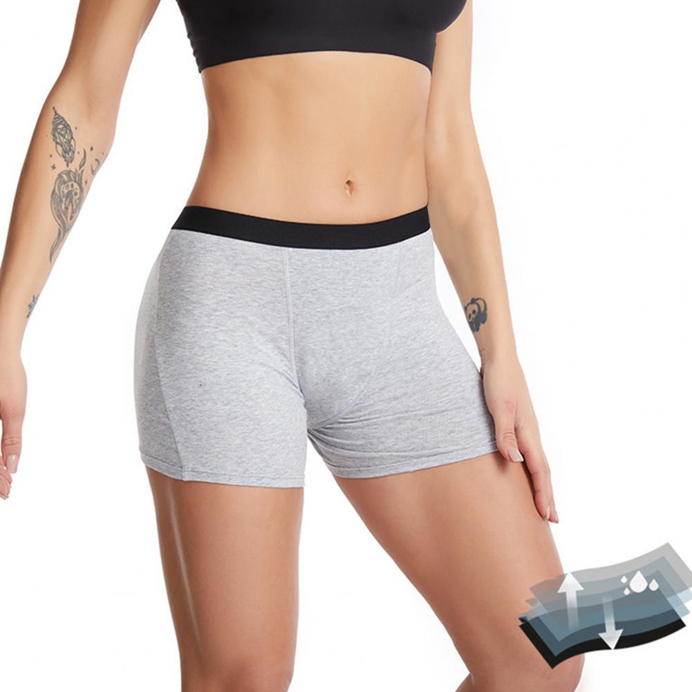 Period Panty Absorbent - กางเกงในผ้าฝ้ายสำหรับผู้หญิง กางเกงในสำหรับใส่ช่วงมีประจำเดือน 4 ชั้น ป้องกันการรั่วซึม เอวกลาง