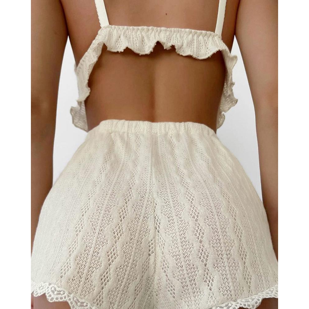 ลูกไม้ Trim Ruffle Hem Cable T - Cami Top Lace บทวิจารณ์และราคา